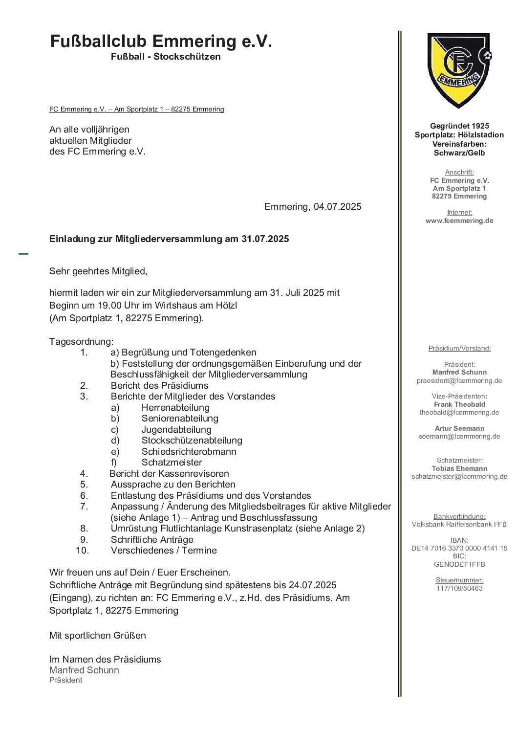 Mitgliederversammlung 2025